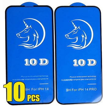 10шт 10D Лошадь Закаленное Стекло Полное Клеевое Покрытие Защитная Пленка Для Экрана Для iPhone 14 Pro Max 13 Mini 12 11 XS XR X 8 7 6 Plus SE