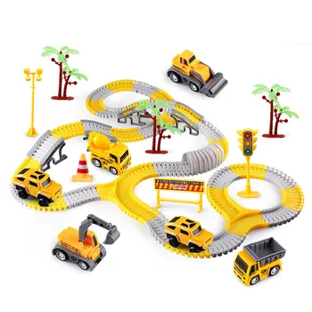 135-305 шт. Игровой набор для инженерного строительства железнодорожных путей с электромобилем, собранным своими руками для мальчиков, детские игрушки