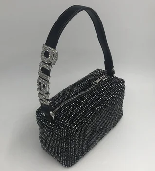 2023 Вечерняя сумочка с черным бриллиантом, роскошная дизайнерская женская высококачественная сумочка подмышками, блестящие сумки для женщин, женские сумки Sac A Main Femme