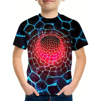 2023 Забавная детская одежда Для мальчиков и девочек, Летняя детская футболка для мальчиков и девочек с коротким рукавом, детские футболки с 3D-принтом, топы, повседневная уличная одежда
