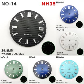 29,8 ММ переоборудованные аксессуары NH35 циферблат Giffney blue люминесцентная замена часов Seiko Nautilus буквально