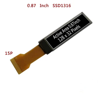 3,3 В 0,87 дюйма белого цвета 128X32 128*32 OLED-дисплей с последовательным 15-контактным портом SPI SSD1316 чип