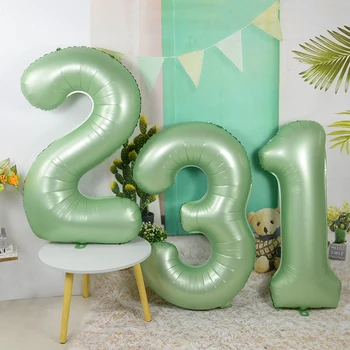 40-дюймовый Зеленый/ Радужный/Белый Воздушный шар из фольги с цифрами 0-9, Цифровые Глобусы, Украшение для вечеринки в честь Дня рождения, Детский душ, Надувная игрушка в подарок