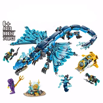 Blue Water Dragon, Совместимый с 71754 749pcs, Наборы строительных блоков для мальчиков, Игрушки 