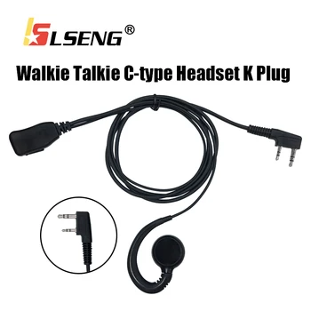 LSENG 2-Контактный Ушной Крючок C-типа Walkie Talkie Гарнитура Наушник Микрофон с PPT для Baofeng BF-888S UV-5R RETEVIS RT22 Двухстороннее Радио