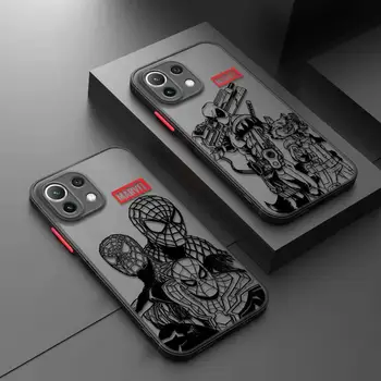 Marvel Человек-Паук Ракета Матовый Чехол Для Телефона Xiaomi Poco X3 NFC X3Pro M5 M3 F1 F3 Чехол для Mi 11 12 13 11X 12X Pro 12T 11T 10T