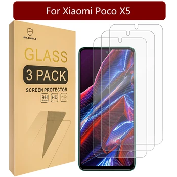 Mr.Shield [3 упаковки] Защитная пленка для экрана Xiaomi Poco X5 [Закаленное стекло] [Японское стекло твердостью 9H] Защитная пленка для экрана