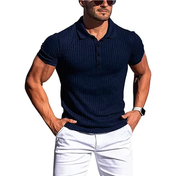 MRMT 2023 Совершенно новые мужские футболки-поло, высокоэластичная рубашка-поло с вертикальным перекладинным рукавом для мужчин, спортивные топы, облегающая трикотажная футболка