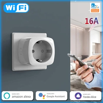 S26-P Мониторинг питания Smart Plug 16A Wifi Smart Socket Работа с приложением Yandex Alice Smart Home Alexa Google Smartthings eWeLink