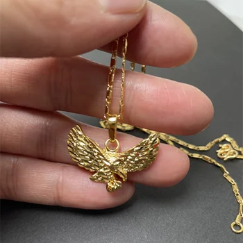 SAIYE 2023 NewKorea Ожерелье с золотым орлом, 24-каратное позолоченное ожерелье для женщин, Ювелирные изделия с подвесками, подарок 45 см 50 см