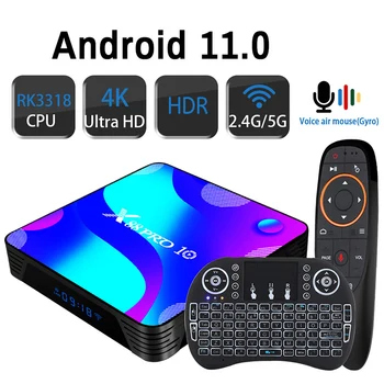 Transpeed Android 11,0 TV BOX 4k 3D 2,4 G и 5,8 G Wifi RK3318 HDR + Высококачественный Очень быстрый Тв-ресивер 4 ГБ 32 ГБ 64 ГБ 128 Г ROM