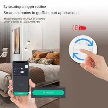 Tuya zigbee smart knob кнопка переключения сцены беспроводная бесплатная наклейка умный дом сцена диммер переключатель
