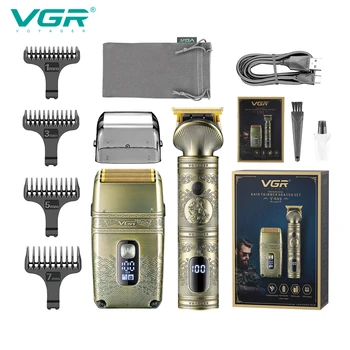 VGR Триммер для волос Аккумуляторная машинка для стрижки волос электробритва Профессиональная машинка для стрижки волос Парикмахерская Триммер для лысины для мужчин V-649