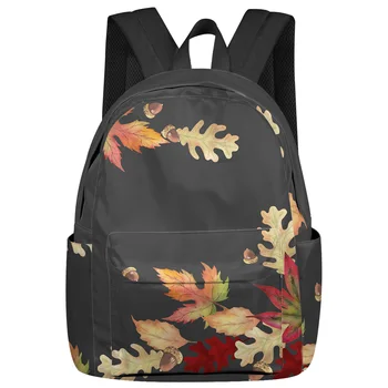 Акварельный рюкзак с кленовым листом, школьные сумки для подростков, студенческая сумка для ноутбука, женский повседневный рюкзак для путешествий