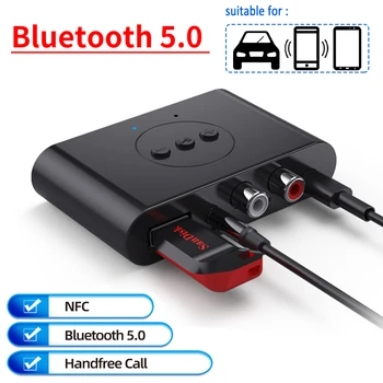 Аудиоприемник Bluetooth 5.0; U-диск; NFC RCA; Разъем AUX 3,5 мм; Беспроводной адаптер стереомузыки с микрофоном для автомобильного комплекта; динамик Bluetooth