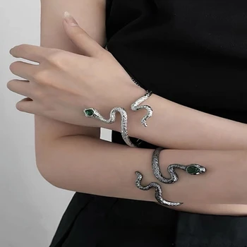 Винтажный браслет в форме змеи в стиле панк, открытый регулируемый браслет Advanced Sense, модные украшения для рождественских Валентинок