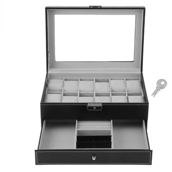 Высококачественная 12-значная двухслойная коробка для хранения ювелирных изделий