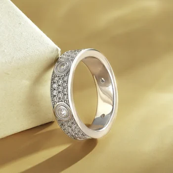 Высококачественное кольцо из стерлингового серебра S925 пробы, классическое кольцо с шестью бриллиантами и цирконием, индивидуальное Простое обручальное кольцо для женщин.