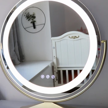 Гибкий круглый Кавайный макияж Качественный Роскошный дизайн Кавайный макияж со светодиодной подсветкой Туалетный столик для спальни Specchio Dorm Decor