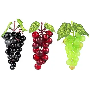 Гроздь искусственного винограда, Черный, красный, Зеленый, фиолетовый, искусственный Виноград, Украшение для дома, сада, спальни, гостиной, искусственные фрукты