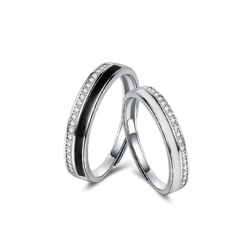 Двойное кольцо из стерлингового серебра S925 пробы, полный комплект для мужчин и женщин, открытая пара, Одна пара, индивидуально, маленькая роскошь