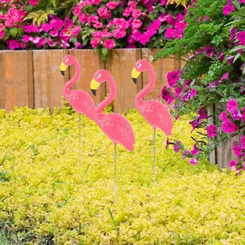 Декор для тропической вечеринки Имитация отделки обивки окна из смолы фламинго Украшения двора Фламинго Украшают улицу
