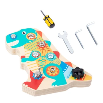 Деревянная игрушка-шуруп, динозавр, блок для сборки и разборки, развивающая игрушка для детей, игрушка для координации рук и глаз