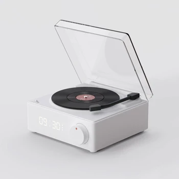 Динамики COLSUR Bluetooth Ретро Проигрыватель звукозаписи Ретро с поворотным столом Будильник Качество звука HD Smart Stereo