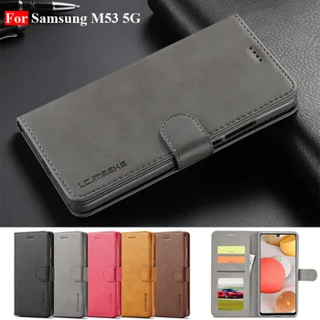 Для Samsung M53 5G Case Кожаный Винтажный Чехол Для телефона Samsung Galaxy M53 5G Case Откидная Магнитная Крышка Кошелька Для Galaxy M 53 Case