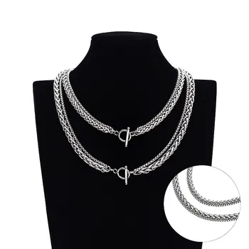 Женская Мужская модная многослойная цепочка, двухслойное ожерелье, ювелирные изделия из нержавеющей стали для друзей, подарки 2,5 мм 20 