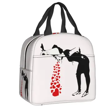Женская сумка-тоут Banksy Lovesick Grafitti с изоляцией для ланча, термоохладитель, Бенто-бокс, сумки для еды для кемпинга и пикника на открытом воздухе