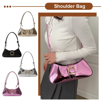 Женская сумка через плечо большой емкости, яркие сумки для подмышек из искусственной кожи с завязанными ремнями, модная простая прочная портативная женская сумка для покупок