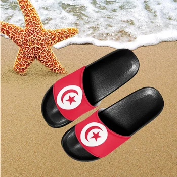Женские тапочки с принтом флага Туниса, повседневные легкие пляжные шлепанцы, Дышащая женская обувь на плоской подошве, домашние тапочки унисекс Chinelos