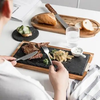 Жесткая тарелка для лосося, Прямоугольная тарелка для закусок, поднос для стейков Без запаха, Тарелка для лосося, 3 вида стилей