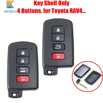 Замена смарт-пульта дистанционного управления Авто, чехла для ключей, 4 кнопки для Toyota RAV4 Highlander Camry Avalon Corolla