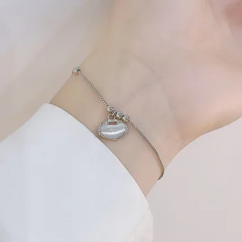 Корейская мода Простые Браслеты для женщин Ювелирные изделия из серебра 925 пробы Горячая Мода Браслет из Стерлингового серебра 925 пробы для женщин