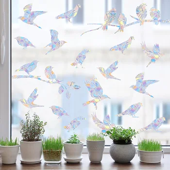 Креативные статические наклейки на окна с летающими птицами, предотвращающие столкновения, Удалены Статические предупреждающие птицы, предотвращающие столкновения, Стеклянная наклейка на окно двери