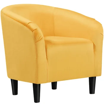 Кресло Alden Design с бархатной обивкой Club Accent для гостиной, желтый