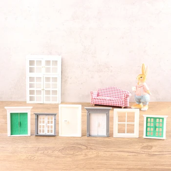 Кукольный домик из 1 шт. Миниатюрные Пластиковые двери и окна, модель мебели, аксессуары для декора кукольного домика, детские игрушки для ролевых игр