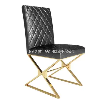 Легкий стол и стул из нержавеющей стали в роскошном стиле, современный минималистичный домашний обеденный стол и стул, дизайнерский обеденный стиль chair ins