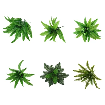 Легко моющиеся, реалистичный внешний вид, пластиковые растения для естественного домашнего декора, искусственные цветы из персидского листа с 14 листьями