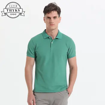 Летние мужские рубашки Поло, хлопковые Дышащие однотонные повседневные Простые Облегающие топы с коротким рукавом, спортивные блузки унисекс для гольфа