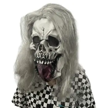 Маска для лица с черепом, Страшная Латексная маска для лица Ghostface, Креативные удобные принадлежности для вечеринок с проушинами для тематической вечеринки приключений
