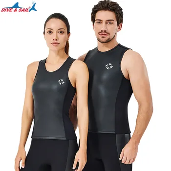 Мужской женский 2 мм кожаный неопреновый жилет для гидрокостюма для мужчин и женщин, тонкий зимний купальник, жилет для серфинга