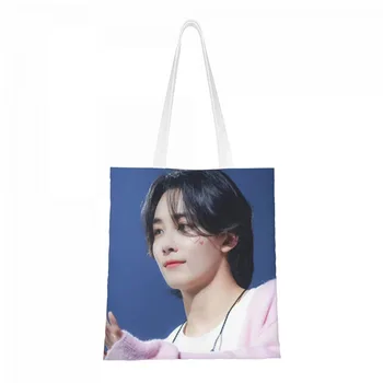 Музыкальный плакат с обложкой журнала Korean 17 JEONGHAN, Белая холщовая сумка с двусторонним принтом, Сумки для покупок с фотографиями стиля жизни Инь Цзинхан
