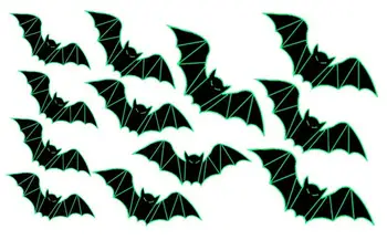 Наклейки на стену Halloween 3D Black Bat Съемные наклейки на стену Halloween DIY Украшение для вечеринки в честь Хэллоуина Наклейки с летучими мышами ужасов 12 шт.