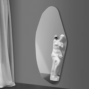 Настенное зеркало для душа нестандартной формы, креативное зеркало для макияжа, настенное подвесное зеркало современного дизайна Espejo Redondo, эстетичный декор комнаты