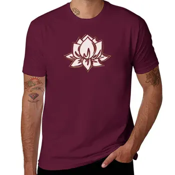 Новая футболка с цветком лотоса, символом мудрости и просветления, буддизма, дзен, футболка для мальчика, летняя одежда, мужская хлопковая футболка