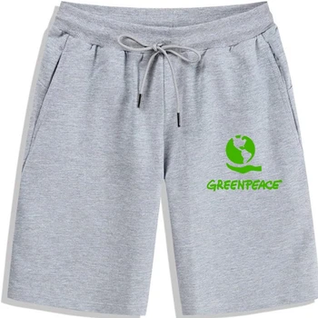 Новейший Зеленый символ мира Гринпис, мужские и черные шорты из чистого хлопка, летние шорты из чистого хлопка, повседневные шорты