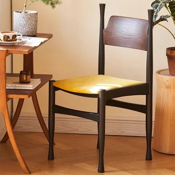 Обеденный стул из зеленой древесины с подлокотниками, Кухонный Черный Офисный Роскошный обеденный стул в скандинавском стиле, Одноместный Диван, Кухонная мебель Silla De Comedor